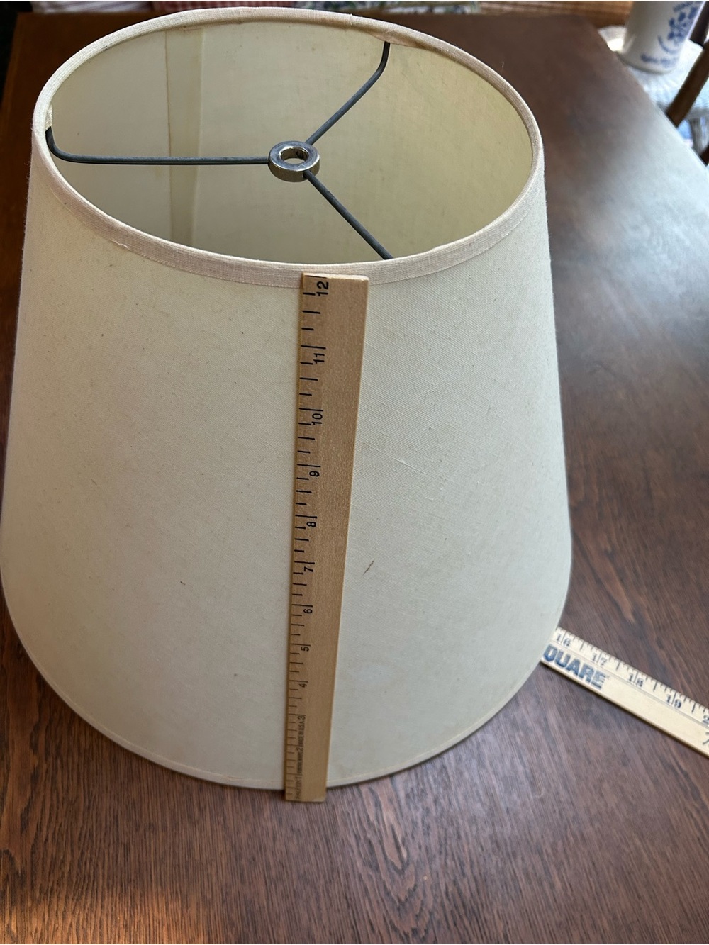 Neutral Cream Tapered Lamp Shade, gentle flared. Ready for your lamp & finial